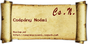 Csépány Noémi névjegykártya